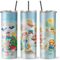 Strawberry Shortcake Tumbler, 80s Cartoon Tumbler With Lid And Straw