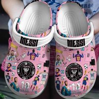 Messi Themed Clogs, Personalized Soccer Shoes, Birthday Gift, Gift For Soccer Fans, Messi Inspired Clogs, Custom Name Sports Clogs