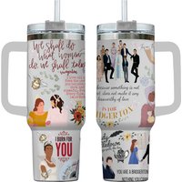 Spill The Tea Lady Whistledow Engraved 40 Oz Tumbler With Handle