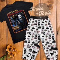 Let's Watch Scary Movies Halloween Pajamas Set, Ghostface Pajamas For Adult And Kids