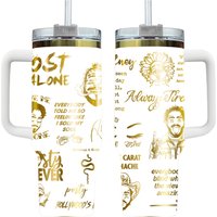 Post Malone Engraved 40oz Tumbler With Handle, Gift For Fans