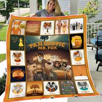 Fantastic Mr Fox Blanket, Fantastic Mr Fox Cartoon Movie Fleece Blanket