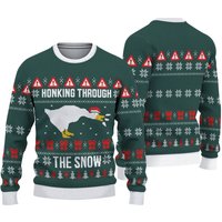 Honking Through The Snow Ugly Knitted Christmas 3d Sweater