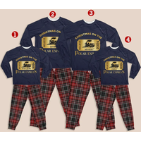 Personalized Christmas On The Polar Express Matching Family Pajamas Set