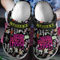Halloween Beetlejuice Never Trust The Living Shoes Clogs Halloween Slippers