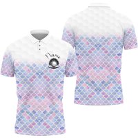 Mermaid Golf Women Polo Shirt, Cute Mermaid Pattern Golf Shirt