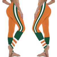 Miami Fan/team Colors Orange With Green And White Striped