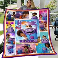Personalized Oh Home Fleece Blanket, Custom Boov Oh Baby Cartoon Blanket
