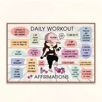 Daily Workout Affirmations - Personalized Poster - Birthday Gift For Fitness Lovers, Yoga Lovers