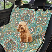 Teal Boho Mandala Dog Back Seat Cover