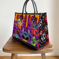 Halloween Leather Handbag, Horror Movie Characters Bag