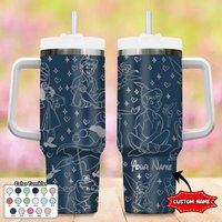 Custom Fairy Character 40oz Tumbler, Cartoon Characters Laser Engraved Tumbler