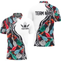 Personalized Bowling Pattern Colorful Bowling Team Women's Polo Shirt