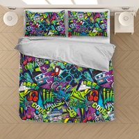 Graffiti Music Hand Drawn Bedding Set