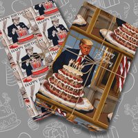 Trump Birthday Wrapping Paper, Funny Political Gift Wrap