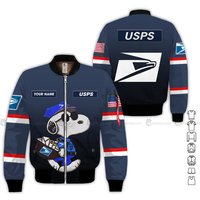 Personalized Name Snoopy Love Postal Worker 3d Bomber Jacket Hk109