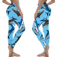 Sea Life Under Water Shark Printed Leggings
