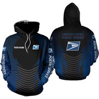 Personalized Postal Service Hoodie, 3d Printed Hoodie