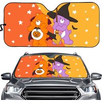 Halloween Care Bear Car Sun Shade: Custom Protector With Humor