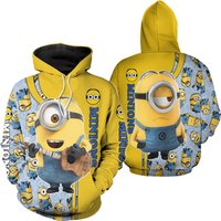 Minions 3d All Over Print Hoodie Gift For Fans Unisex All Sizes Halloween Costum