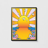 Lsd Blotter Sheet "california Orange Sunshine" Canvas