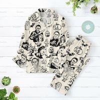 Halloween Michael Myers Pajamas Set, Horror Characters Pjs, Myers Thriller Pajamas Pants, Horror Gift