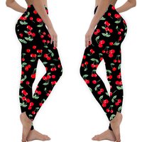 Cherry Print Stretch Funky Leggings