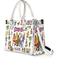 Personalized Scooby Doo Leather Bag, Cartoon Leather Handbag