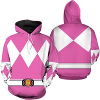 Halloween Pink Ranger Mighty Morphin 3d Hoodie Jogger Sets