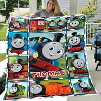 Personalized Thomas The Train Quilt Blanket, Thomas And Friends Fleece Blanket