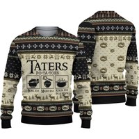Taters Potatoes Red Ugly Christmas Sweater