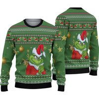 Grinch Christmas Wool Ugly Knitted Christmas Sweatshirt