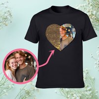 Personalized Heart Sequin Shirt, Flip Sequin Shirt With Photo, Funny Picture Portrait Sequin Shirt