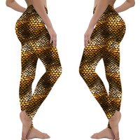 Dark Gold Glimmering Dragon Scales Leggings, Custome Leggings