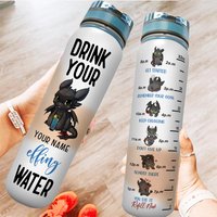 Cute Dragon Water Bottle, Personalized Toothless Water Track Bottle