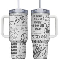 Laser Engraved Dolly 40oz Tumbler With Handle Quencher Custom Double Wall Insulated Tumbler