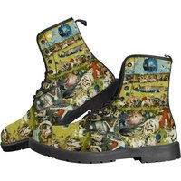 Hieronymus Bosch's Garden Of Earthly Delights Canvas Boots, Vegan Boots