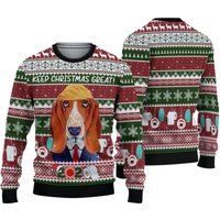 Basset Hound Keep Christmas Great Funny Ugly 3d Sweater