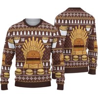 Game Of Fries Burger Lovers Ugly Christmas 3d Sweater
