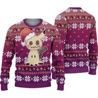 Mimikyu Ugly Christmas Sweater, Mimikyu Fan Ugly Sweater All Over Print
