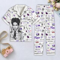 Prince Purple Pajamas Set, Pur Rain Tshirt, Prince Purple Holiday Pajamas, Pur Rain Women Pajamas, Prince Purple Halloween Gift