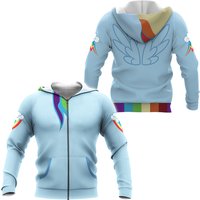 Mlp Rainbow Dash Hoodie, Cosplay 3d Zip Hoodie