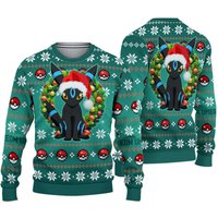 Umbreon Pkm Ugly Christmas Sweater, 3d Sweater