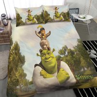Shrek Printing Three Piece Bedding Set