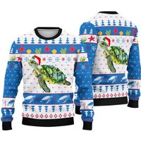Sea Turtle Ugly Christmas Sweater, Turtle Through The Snow Christmas Sweater