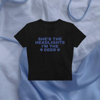 She's The Headlights I'm The Deer Baby Tee Billie Eilish Lunch