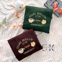 Halloween Stars Hollow Connecticut Embroidered Sweatshirt, Gilmore Girl Shirt