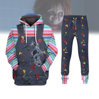Chucky Hoodie Joggers Set, Horror Character Hoodie, Child's Play Womens Joggers, Chucky Scary Movie Hoodies