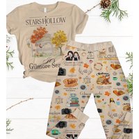 Lukes Diner Coffee Pajamas, Stars Hollow Pajamas Set, Gilmore Girls Pajamas