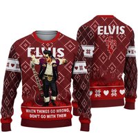 Elvis Christmas Sweater 2023, Elvis Presley All Over Print Season Ugly Christmas Sweater